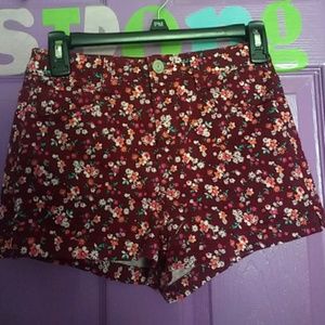 High waisted floral shorts